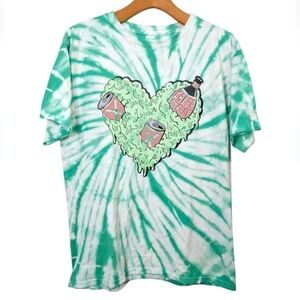 Creep Street T Shirt Green Tie Dyed